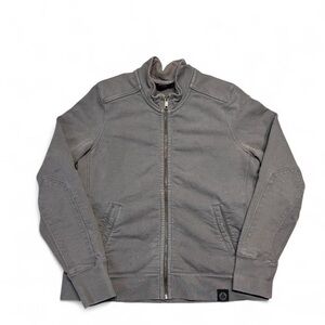 American Giant heavyweight full zip blank bomber moto jacket grey XL women’s
